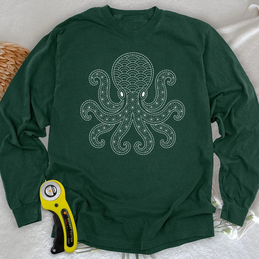 Sashiko Octopus Long Sleeve T-shirt