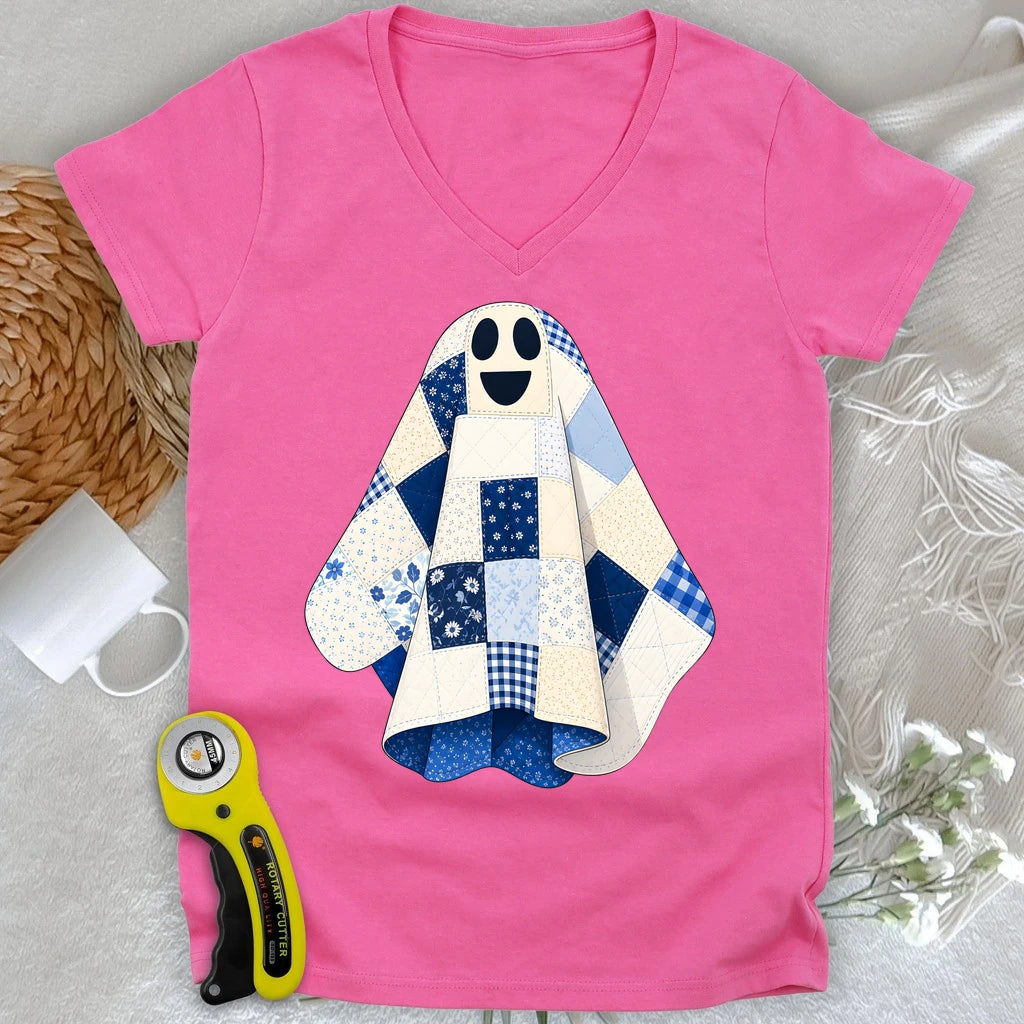 The Little Quilted Ghost Lady V-neck