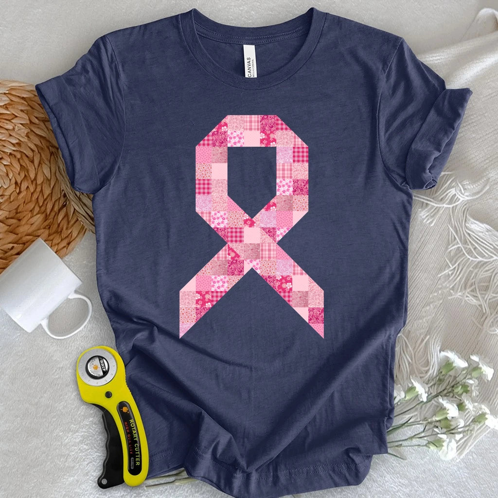 Pink Patchwork Ribbon T-shirt