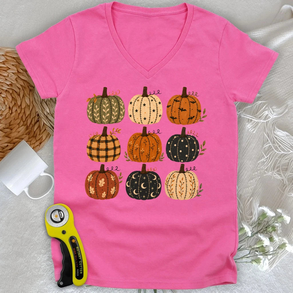 Fabric Lover’s Pumpkin Patch Lady V-neck