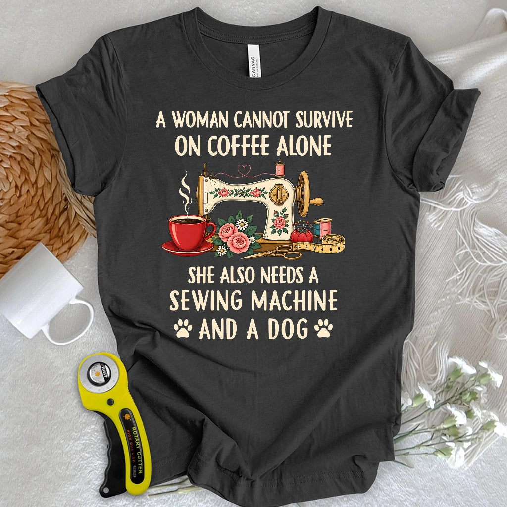 Coffee, Sewing & Dog Love T-shirt