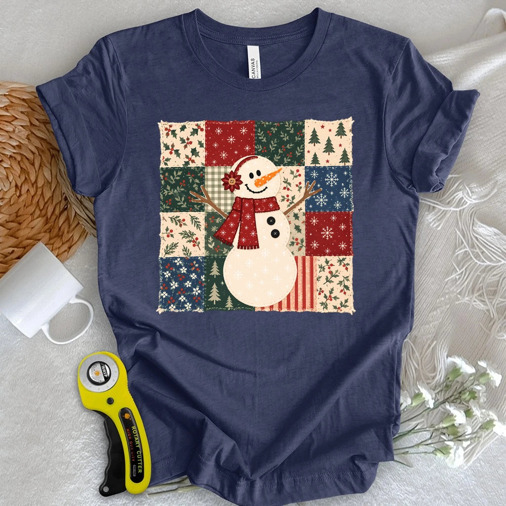 Snowman Quilted T-shirt