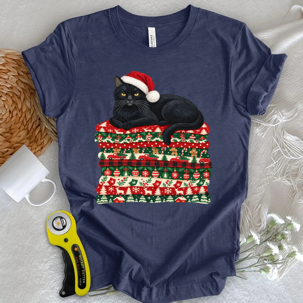 Christmas Fabric Stash Cat T-shirt