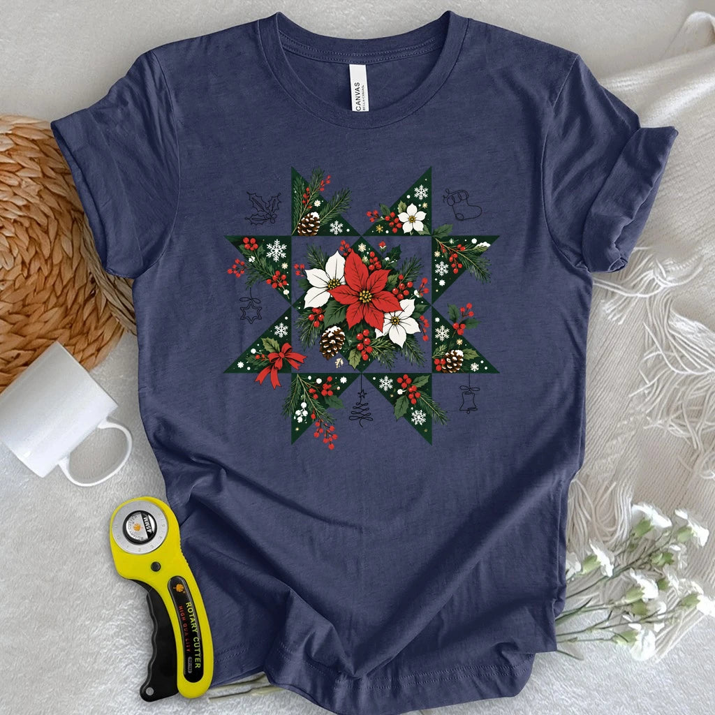 Christmas Star Quilt Block T-shirt