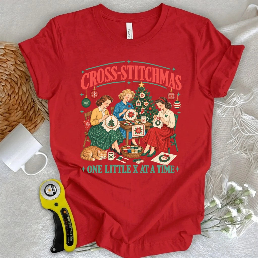 Cross-stitchmas Quilt Gang T-shirt