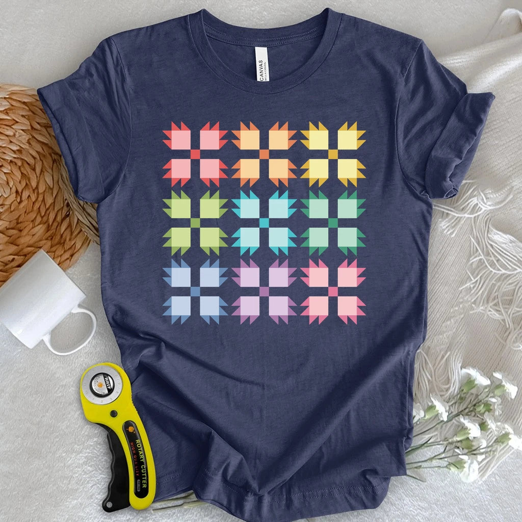 Ombre Bear Paw Quilt Block T-shirt