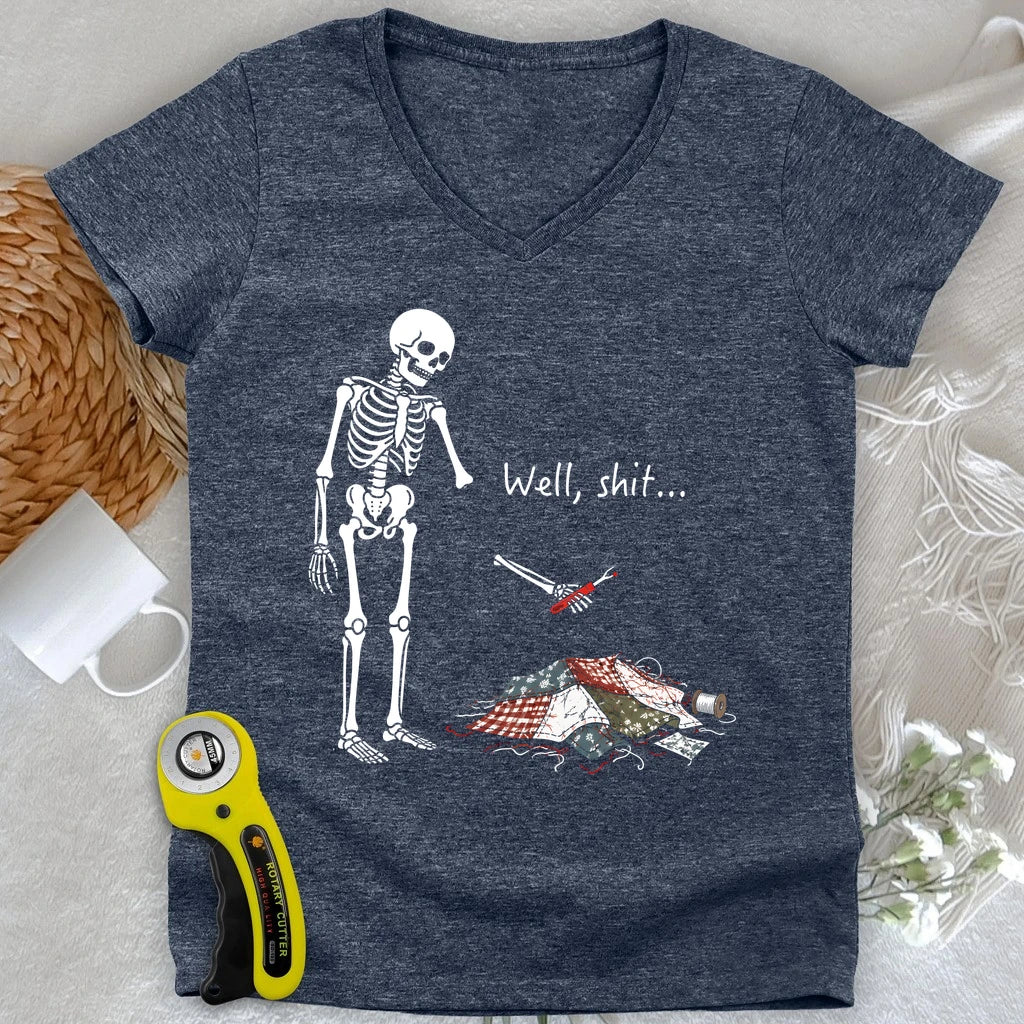 Well, Shit… Seam Ripper Lady V-neck