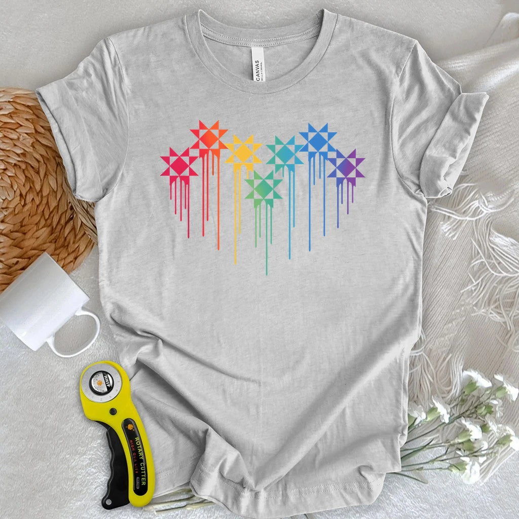 Rainbow Quilt Stars T-shirt