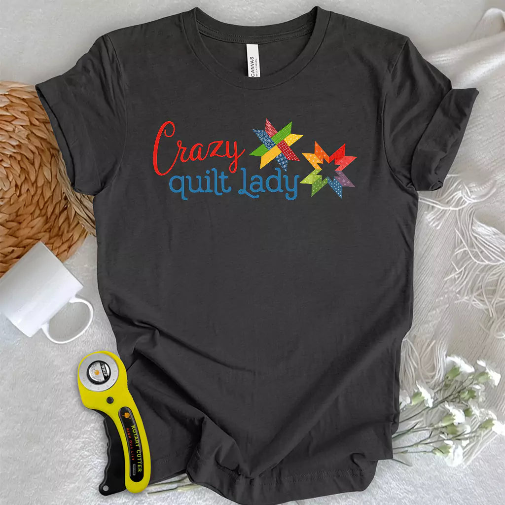Crazy quilt lady T-shirt