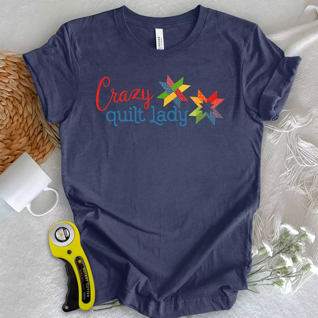Crazy quilt lady T-shirt