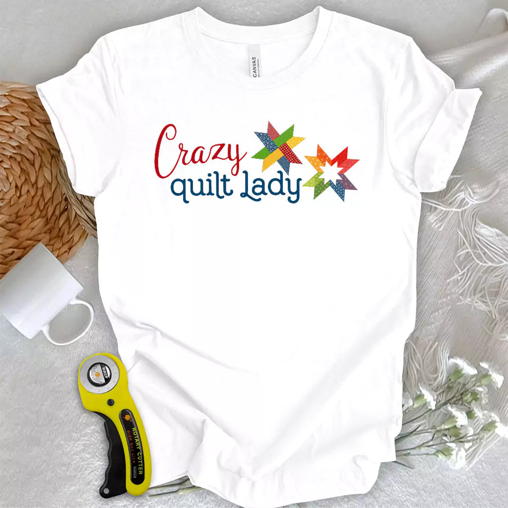 Crazy quilt lady T-shirt