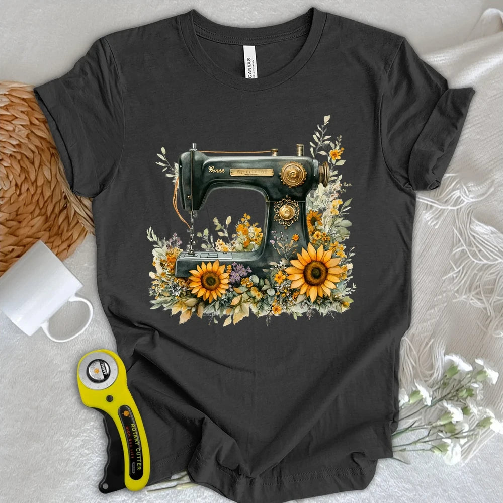 Floral Sewing Machine T-shirt
