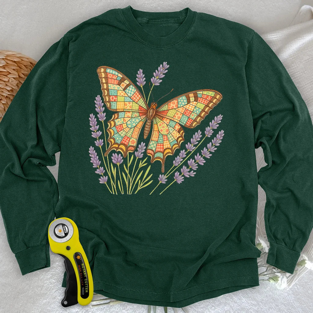 T-shirt papillon patchwork Ă manches longues