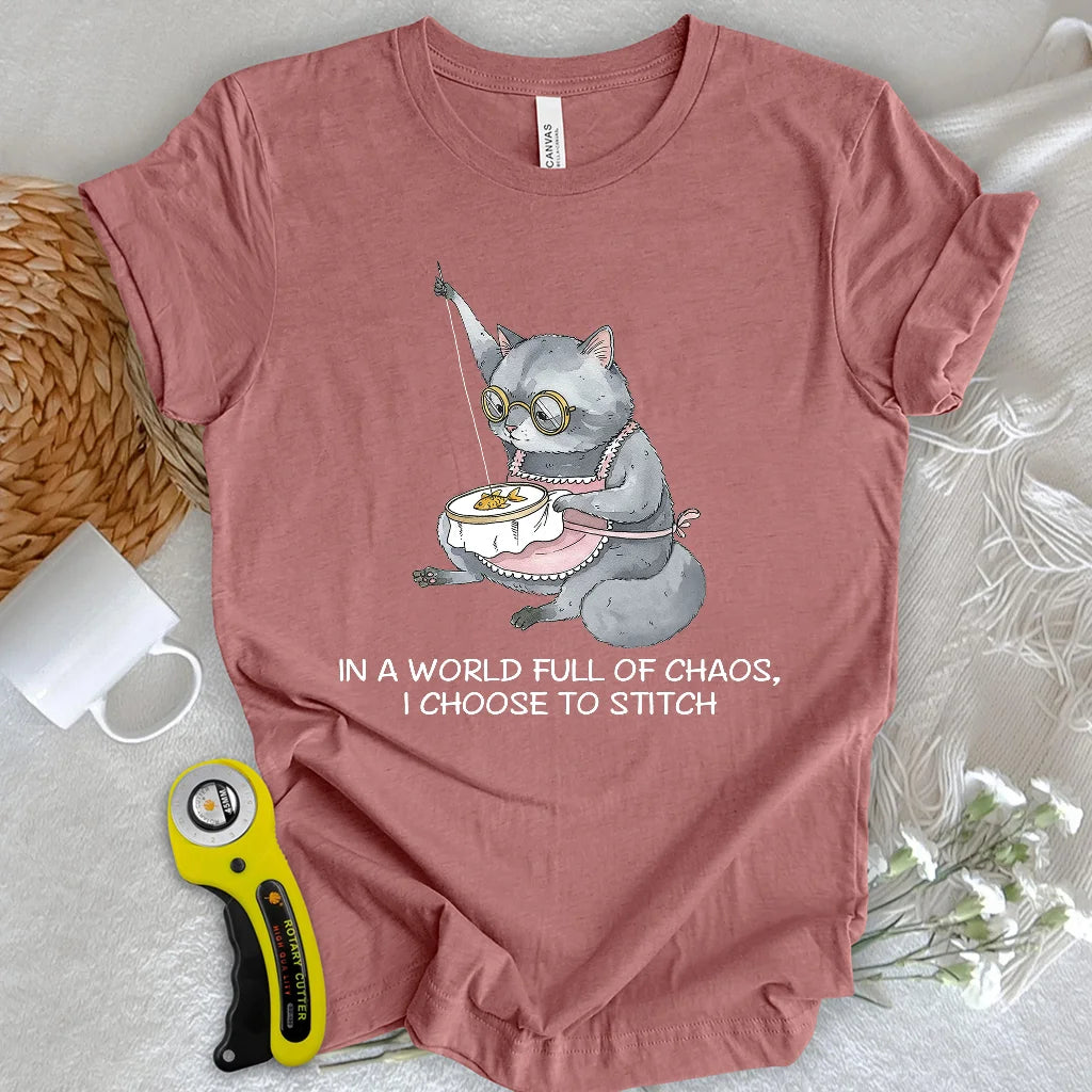 T-shirt Mamie chat couturière