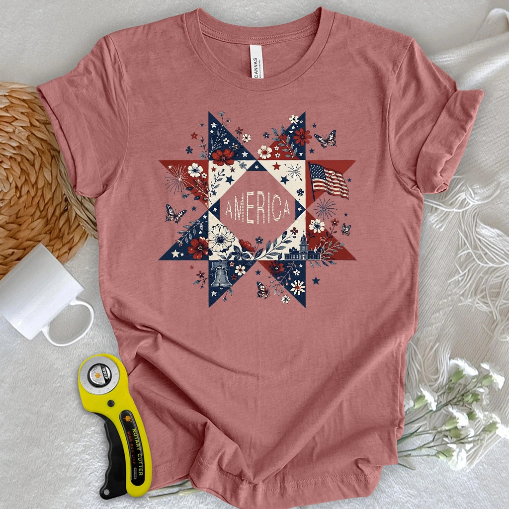 Liberty In Bloom Quilt T-shirt