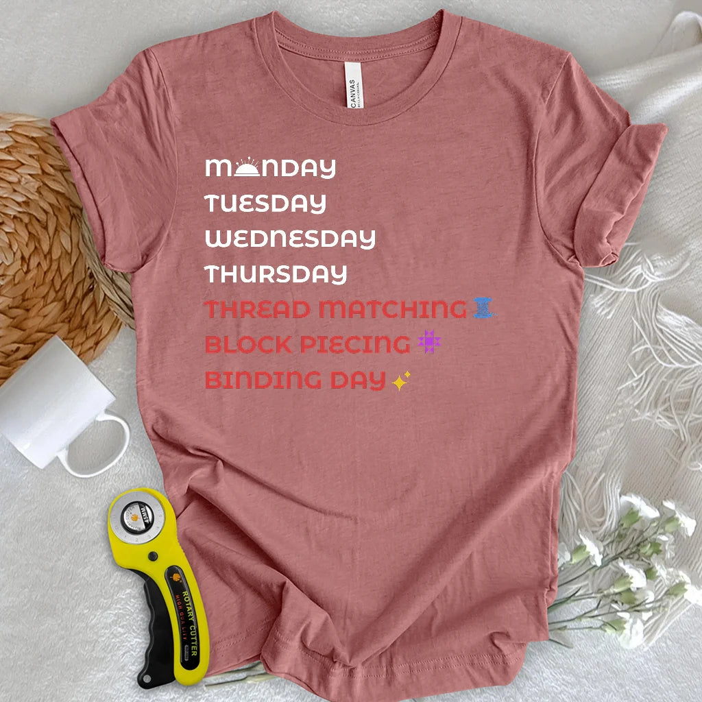 T-shirt compte à rebours du week-end des quilters