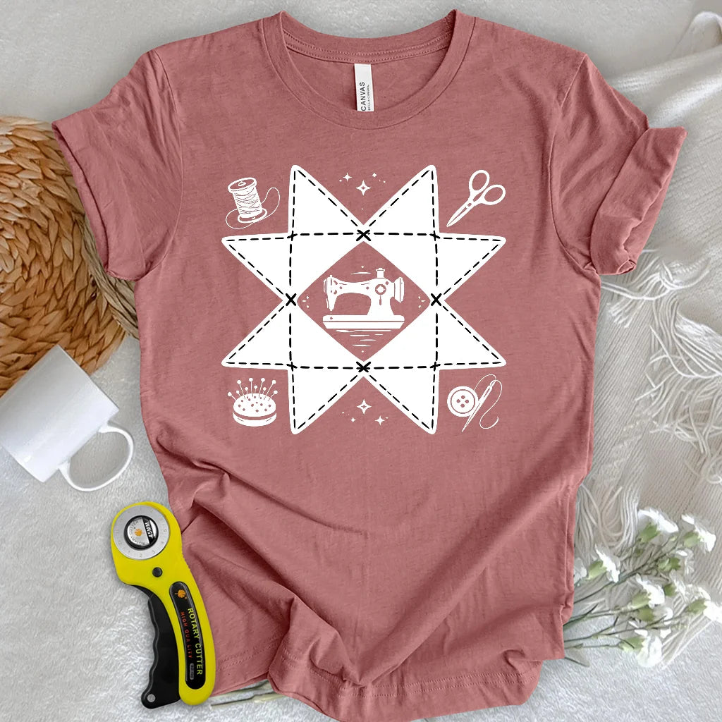 Sewing Compass Quilt T-shirt