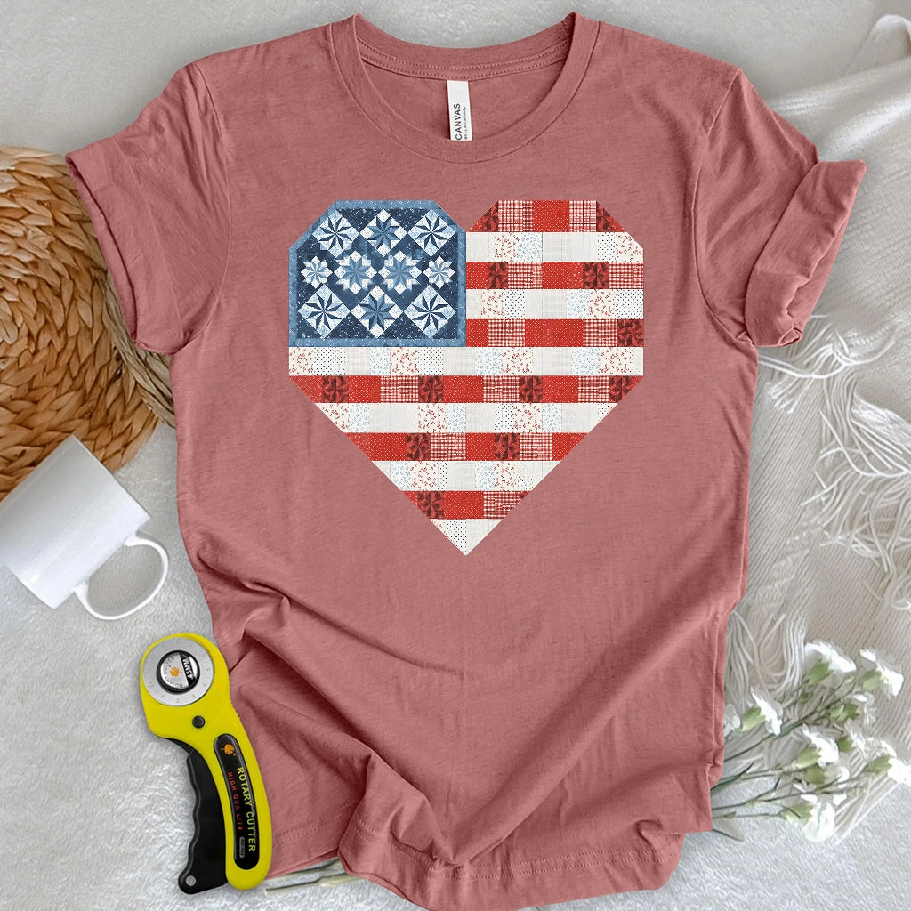 Stars & Stripes Patchwork Heart T-shirt