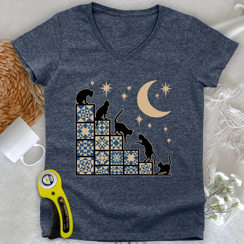 Climbing to the Moon Lady V-neck