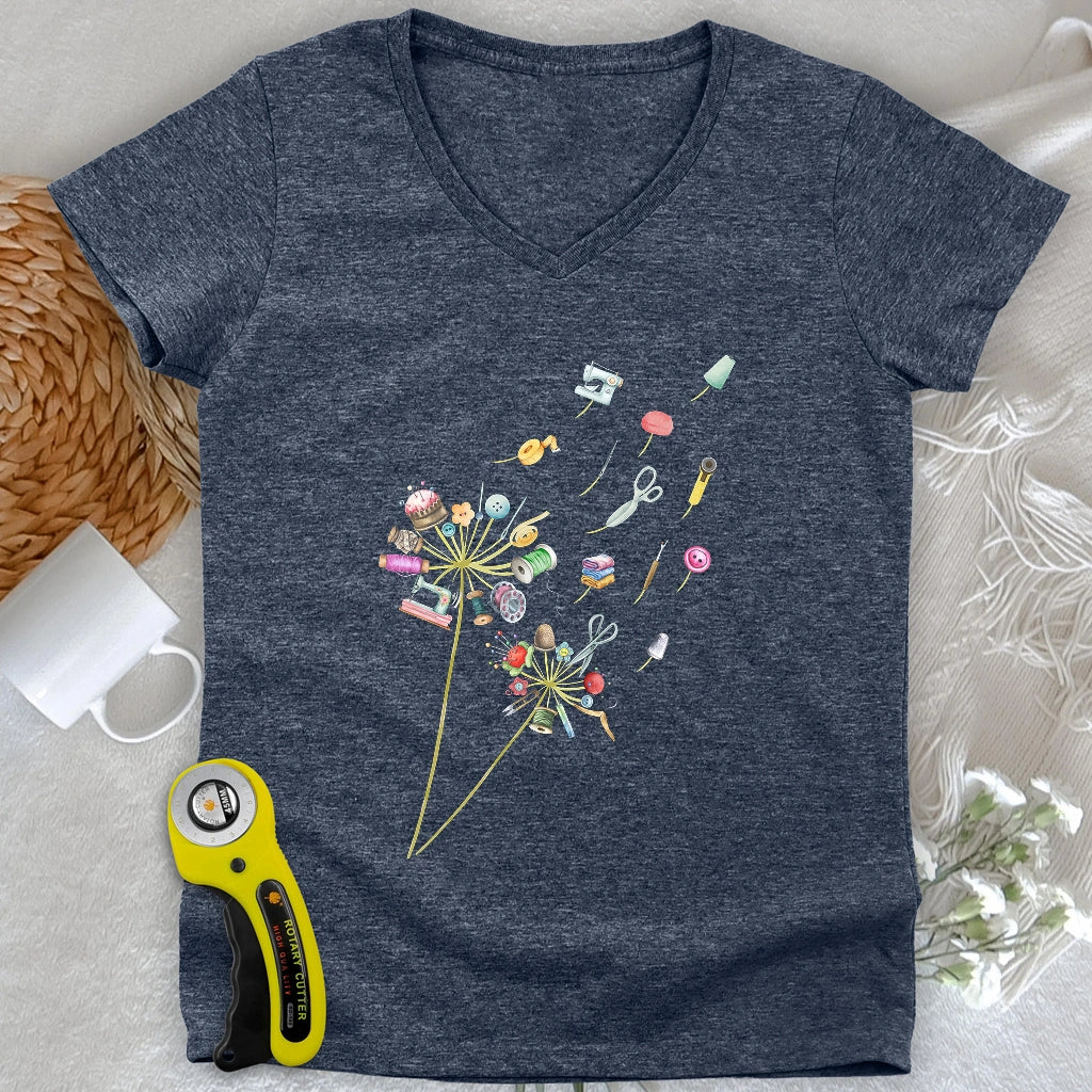 Crafted To Bloom Lady V-neck