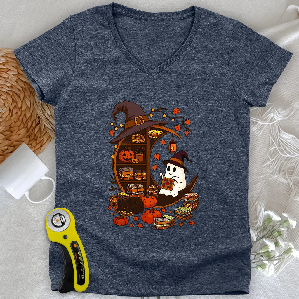 Ghostly Stitches Lady V-neck