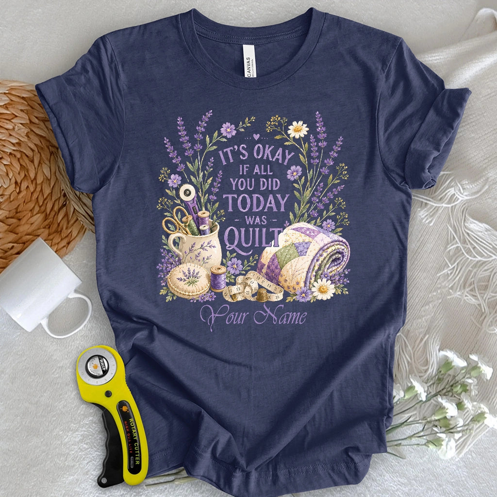"Custom Name" Quilt Days Are Productive Days T-shirt