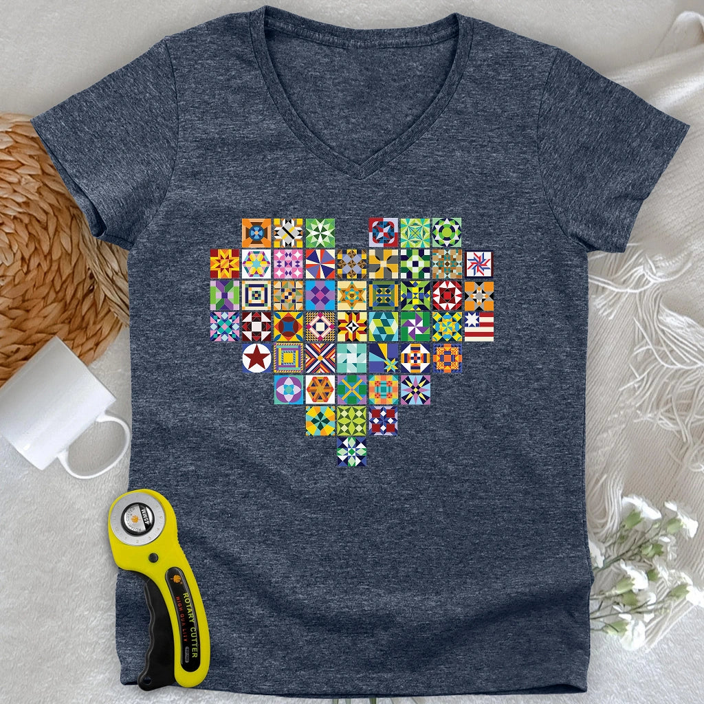 States Of Quilt Lady V-neck