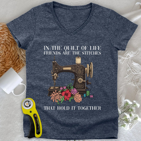 The Quilt Of Life Lady V-neck