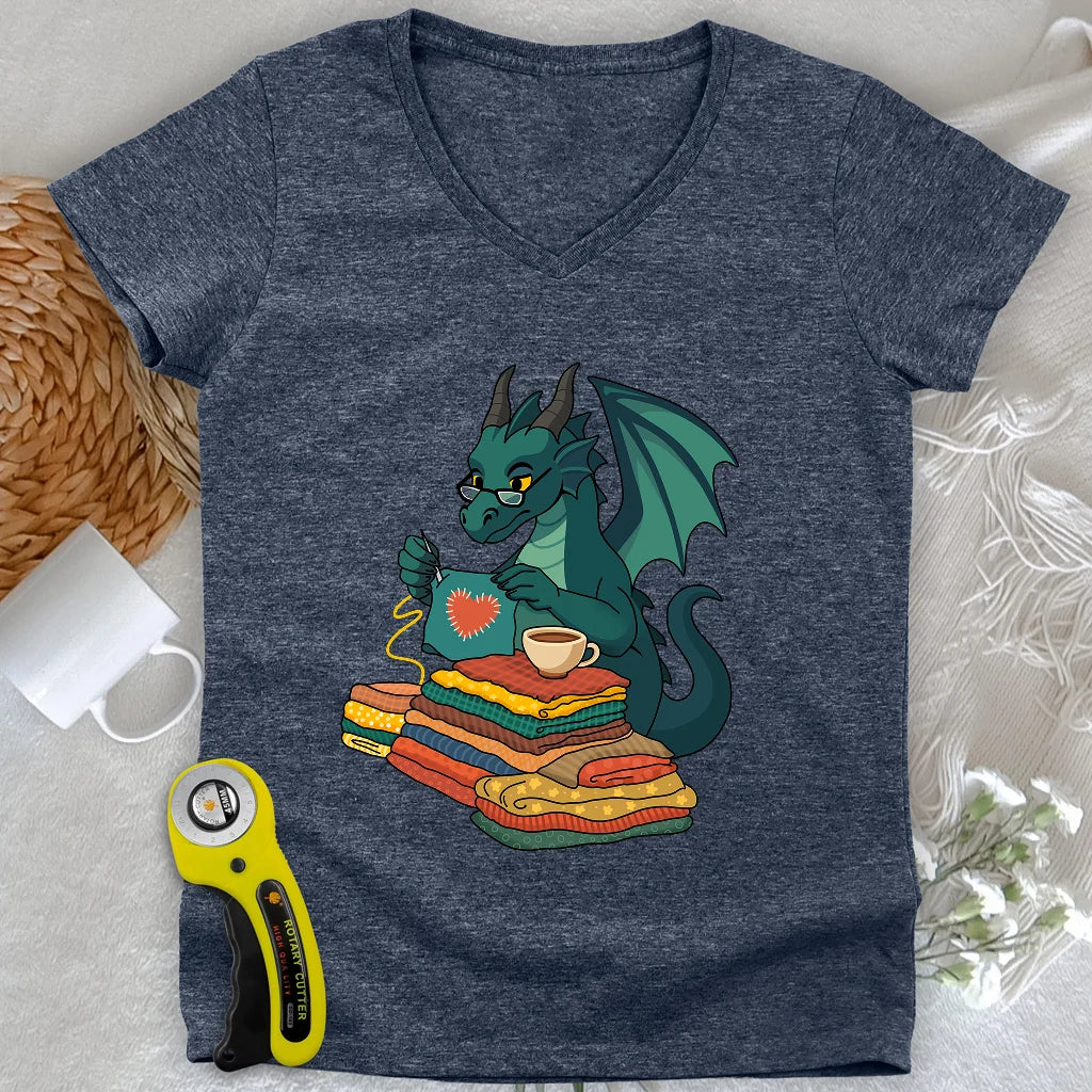 The Quilter’s Hoard Lady V-neck