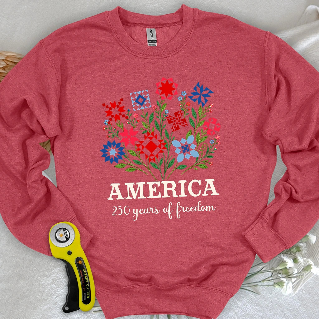 Americana Quilt Blooms Sweatshirt