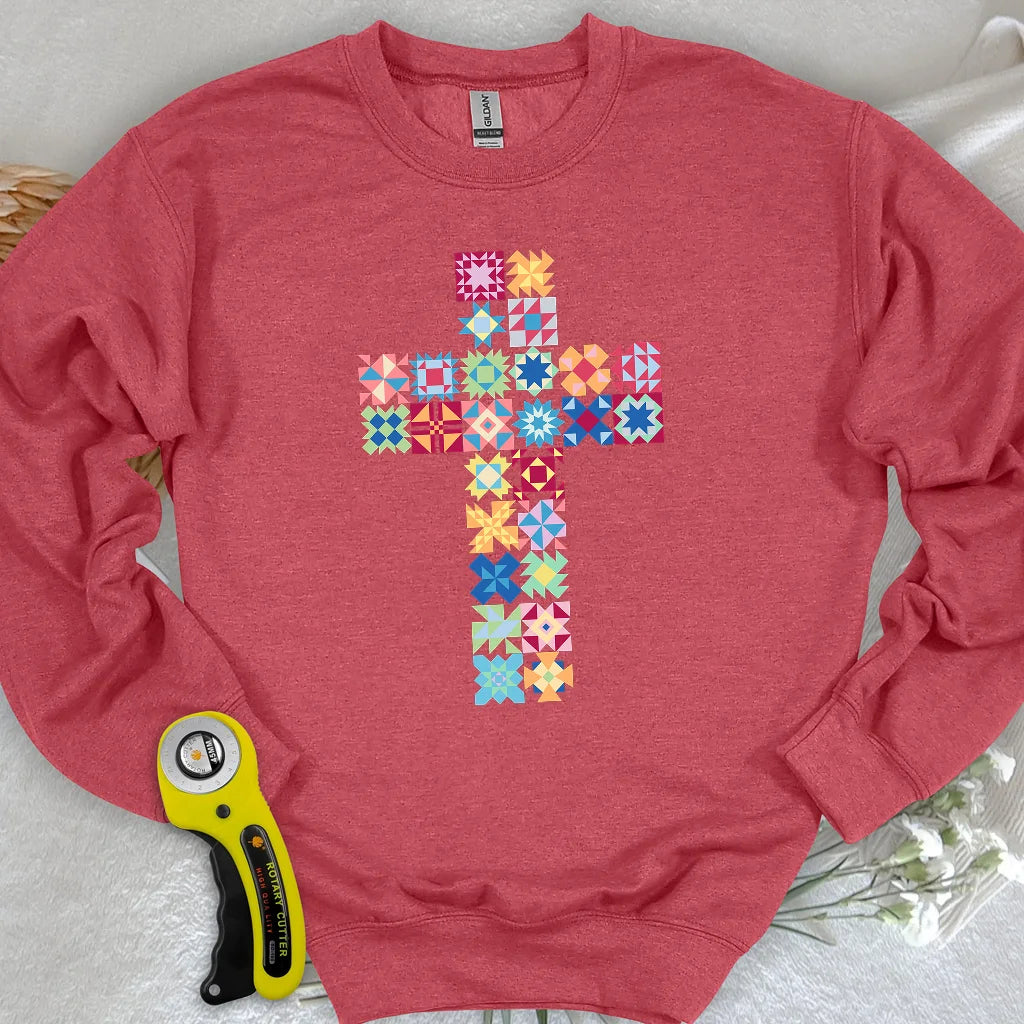 Patchwork Faith Cross Sweatshirt