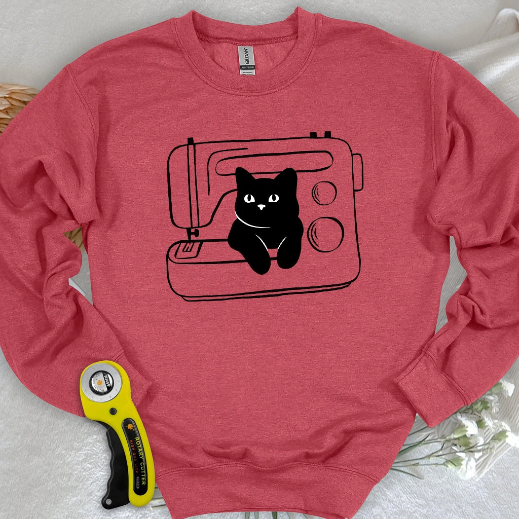 Black cat machine Sweatshirt