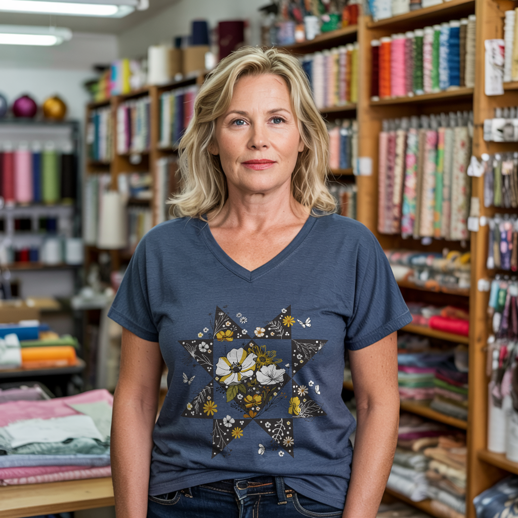 Nature Block Lady V-neck