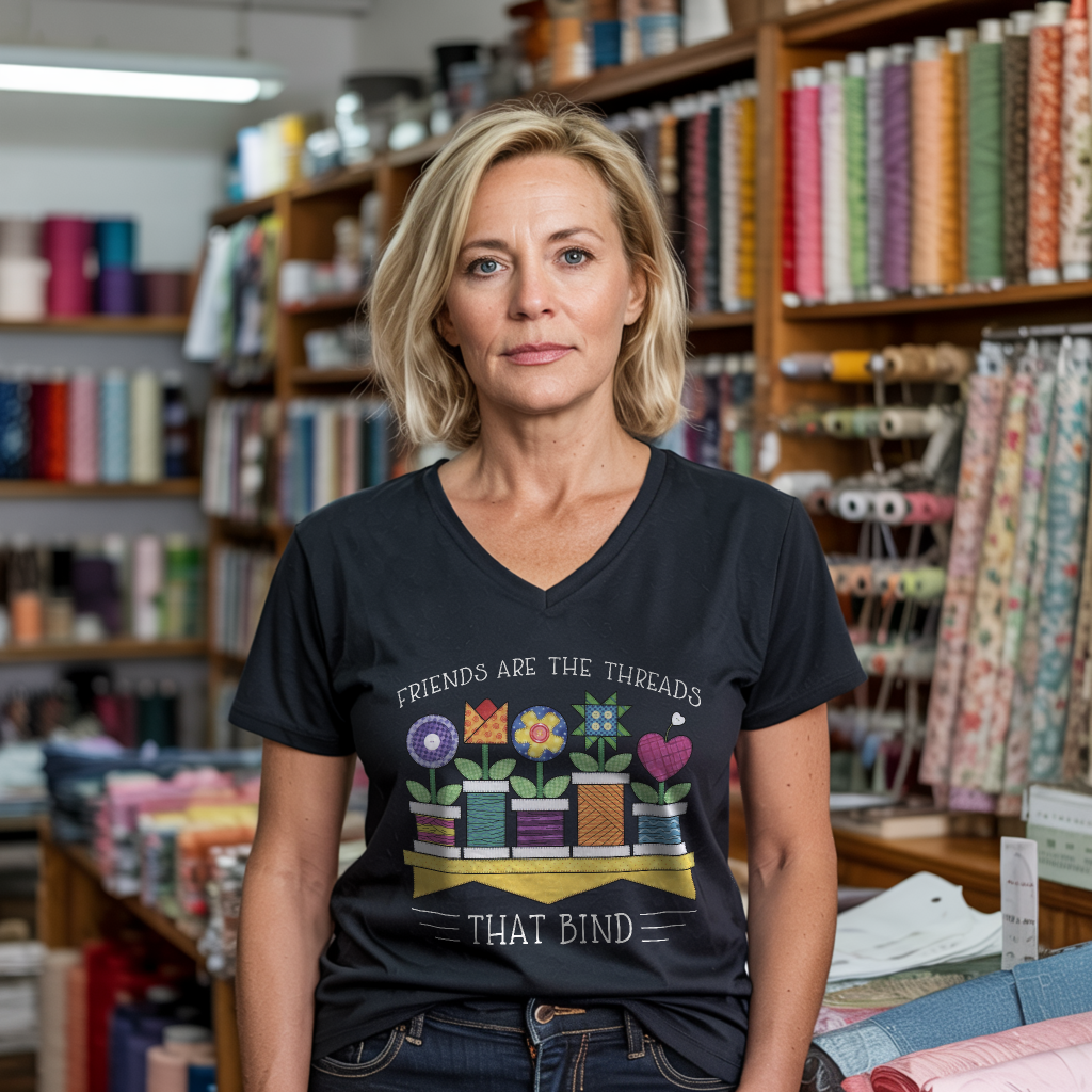 Spool Flowers Lady V-neck