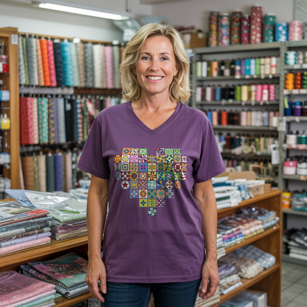 States Of Quilt Lady V-neck