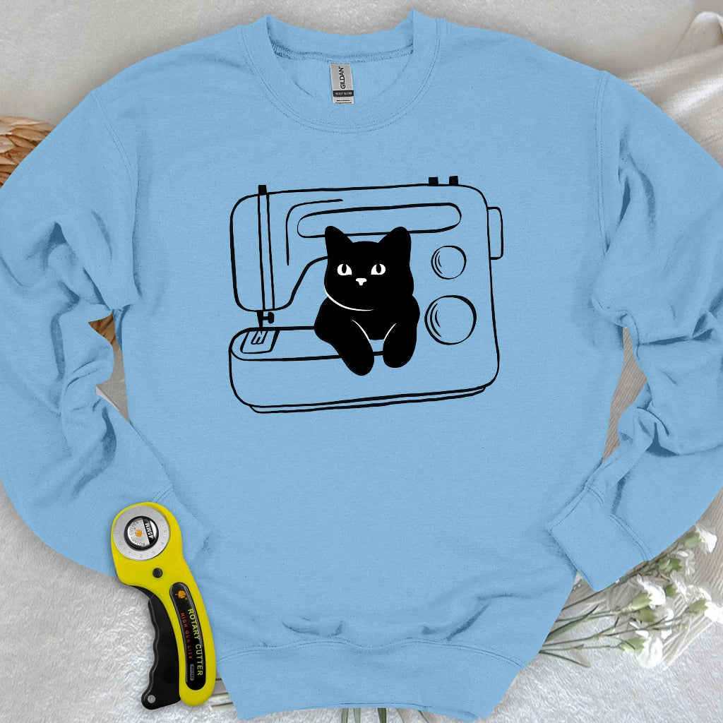 Black cat machine Sweatshirt