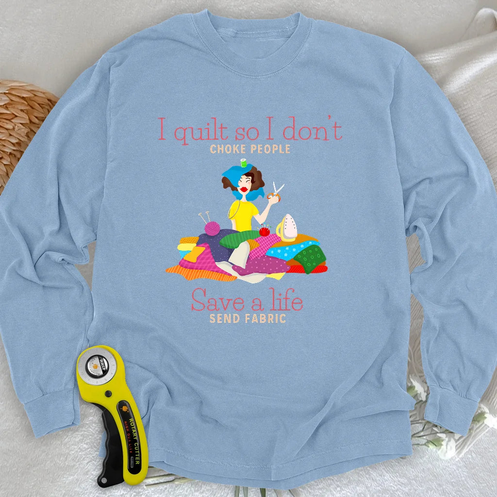 T-shirt à manches longues « Le tissu sauve des vies »