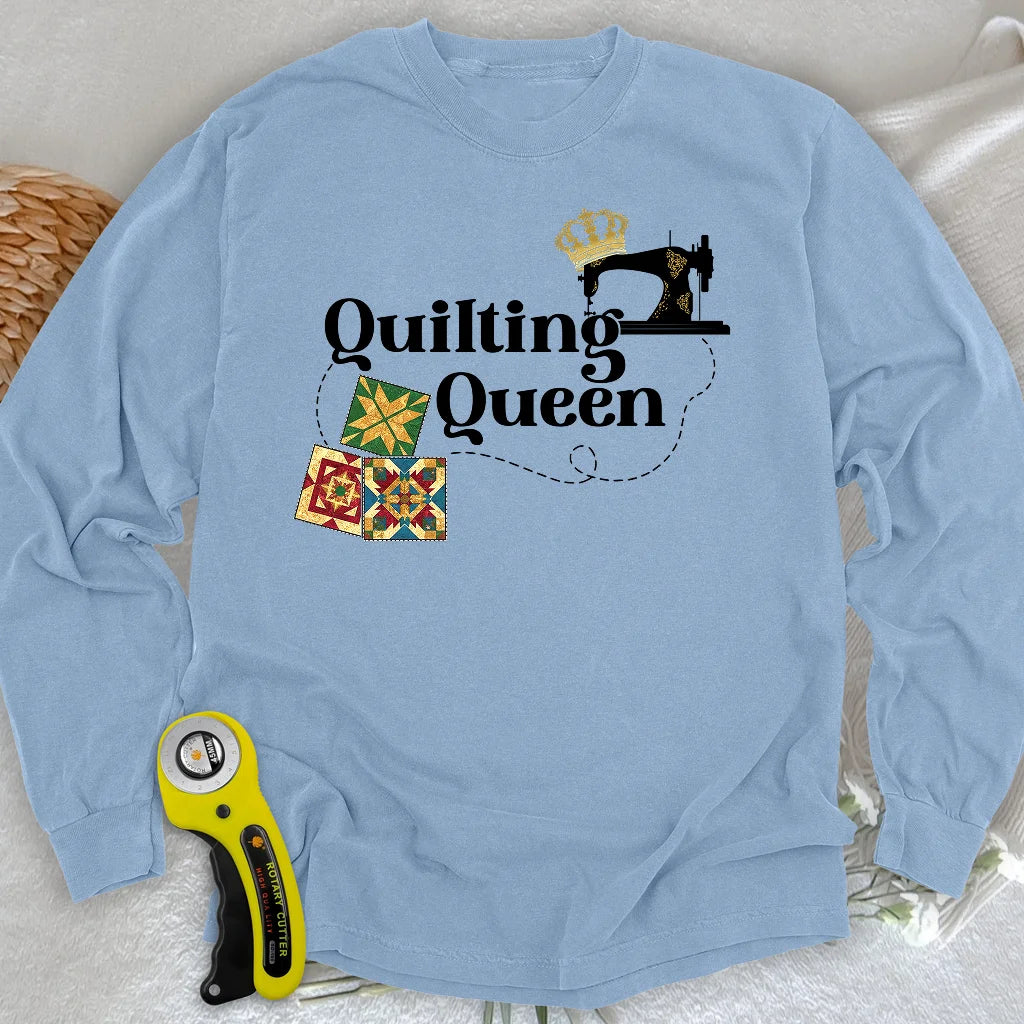Quilting Queen Long Sleeve T-shirt