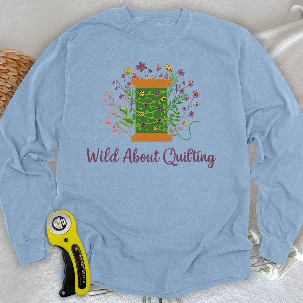 T-shirt manches longues "Fou de quilting"