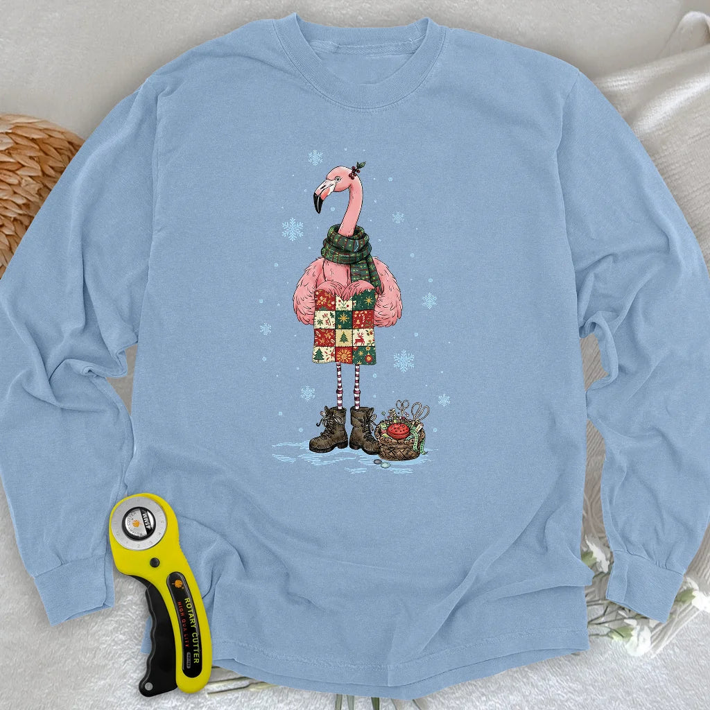 Winter Flamingo Long Sleeve T-shirt