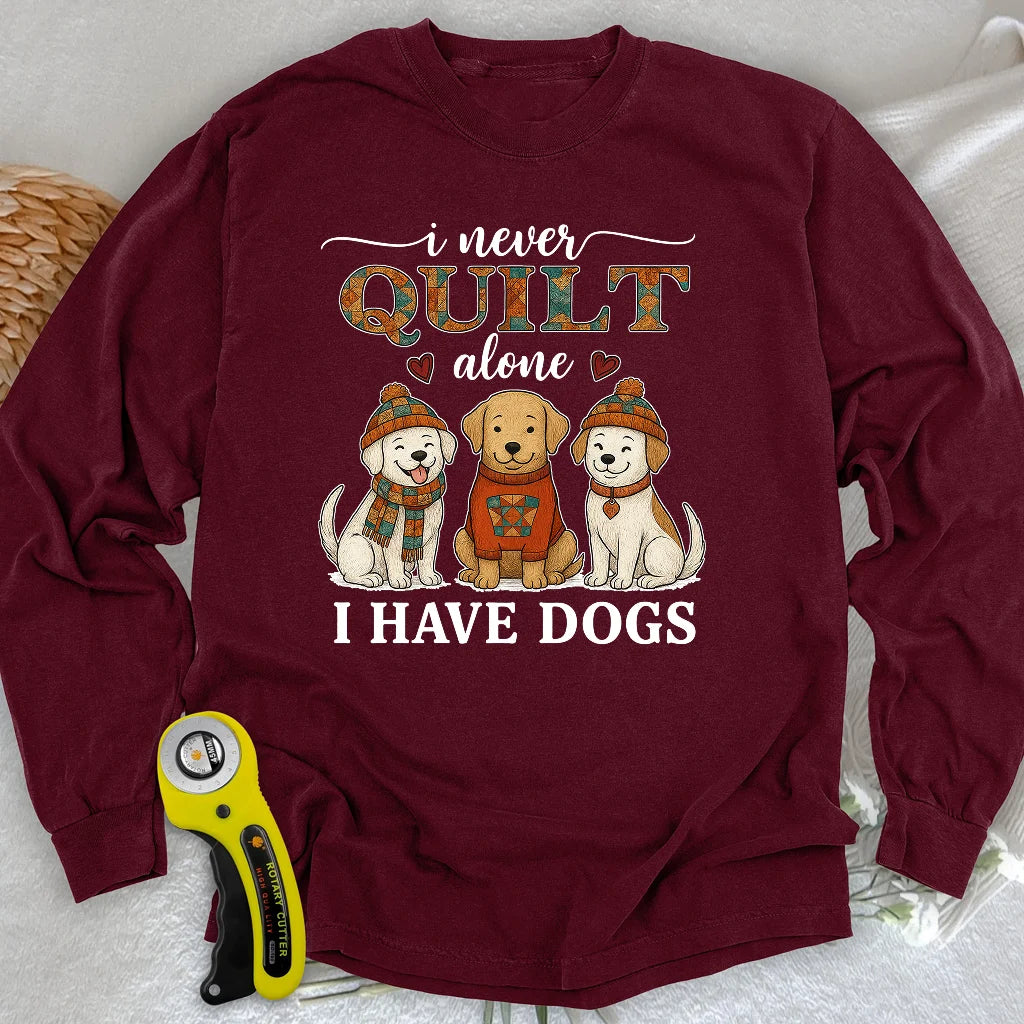 Quilting with Paws Long Sleeve T-shirt