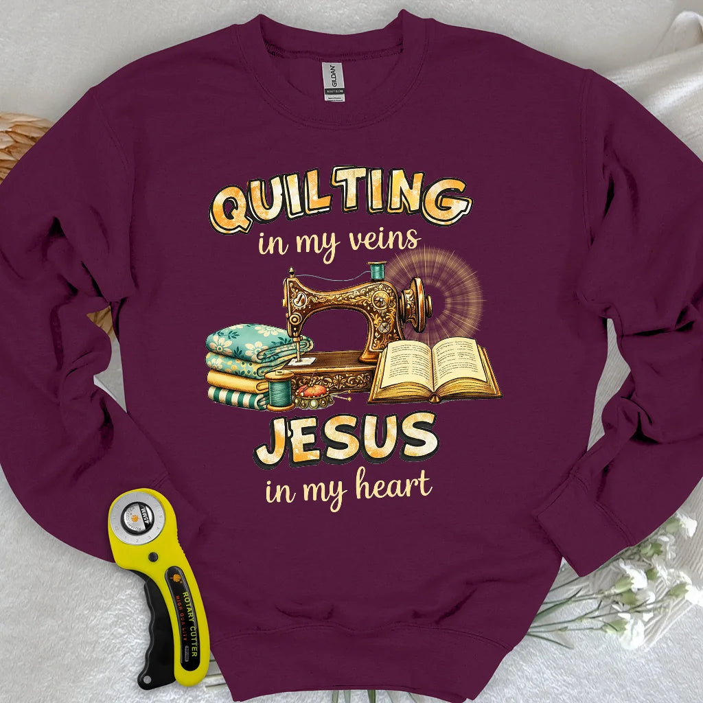 Sweat-shirt Cousu avec Jésus