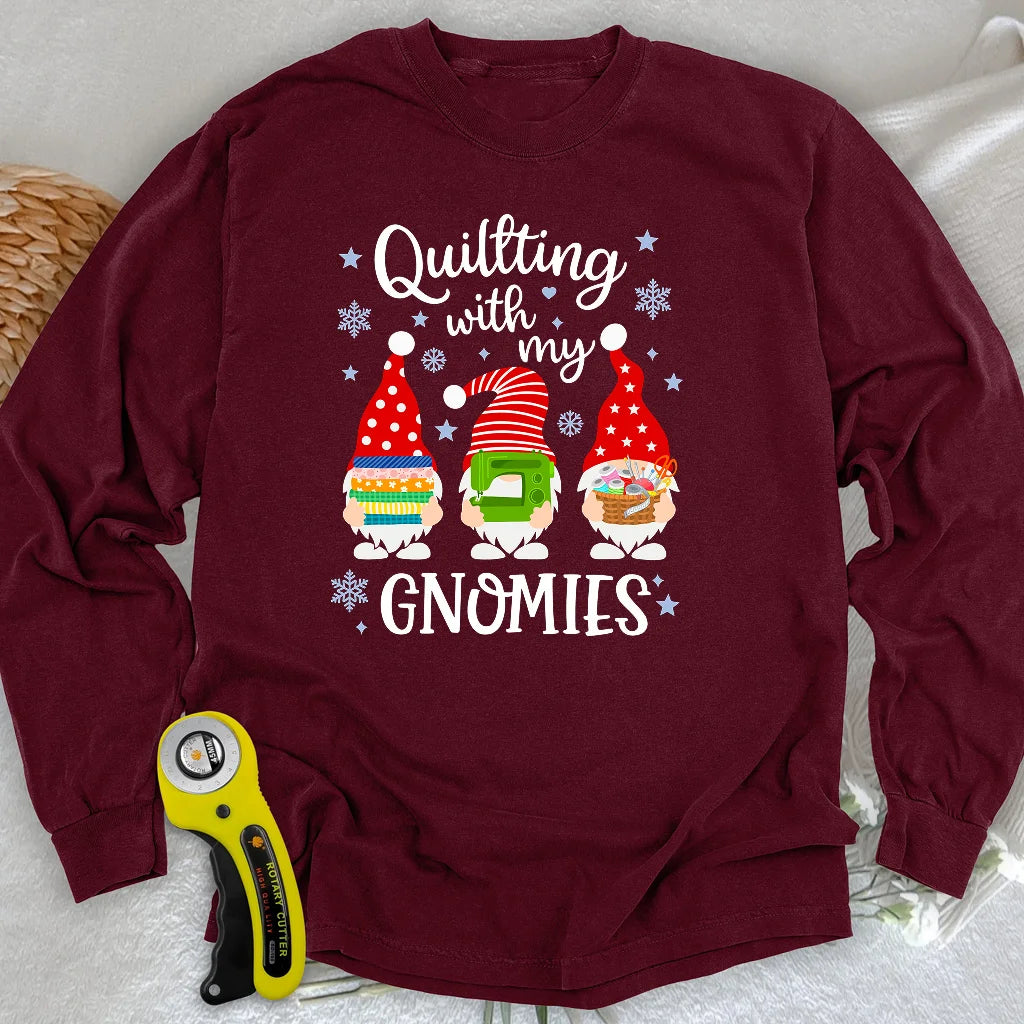 Mit meinen Gnomen Langarm-T-Shirt