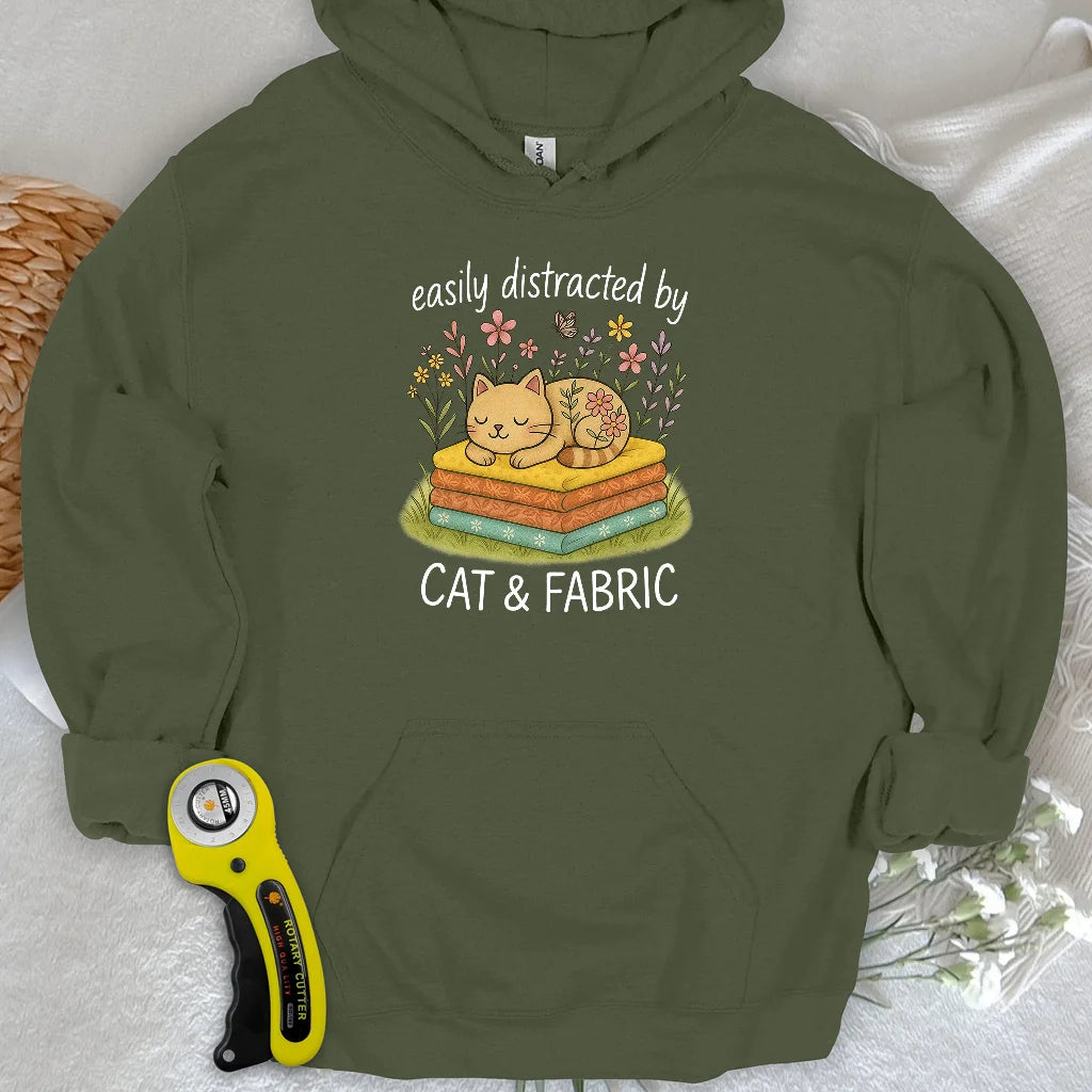 Sweat à capuche « Sieste de chat pour les quilteuses »
