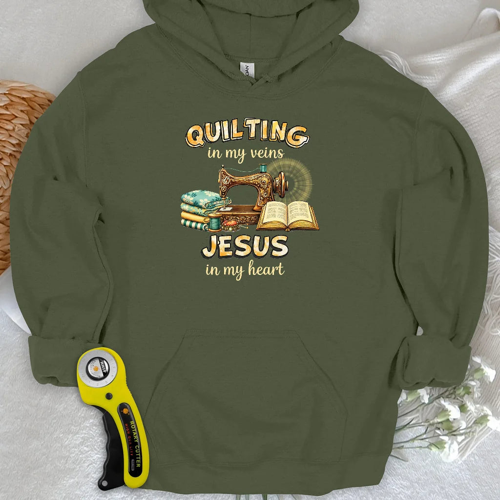 Sweat à capuche cousu avec Jésus