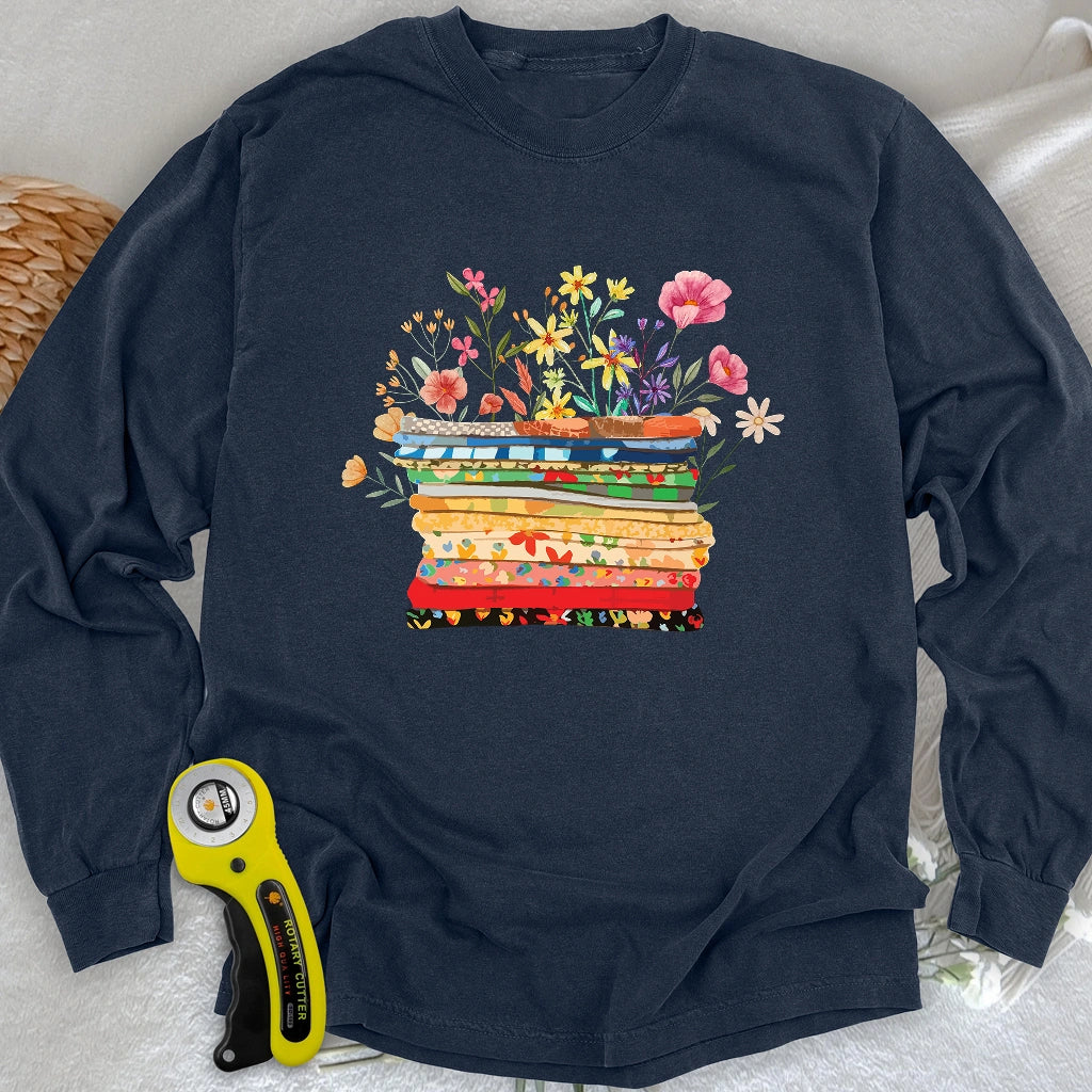 Floral Fabric Long Sleeve T-shirt
