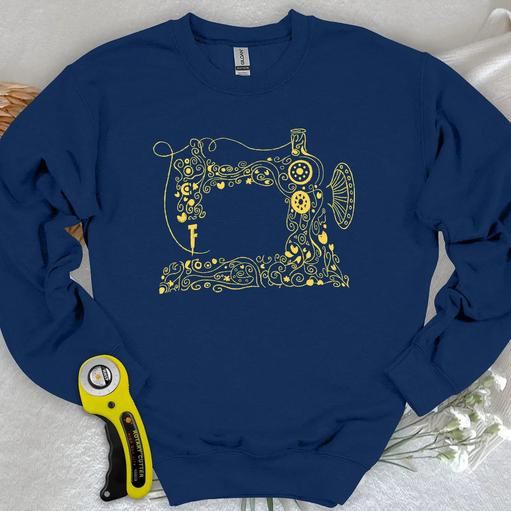 Sweat-shirt brodé fils d'or