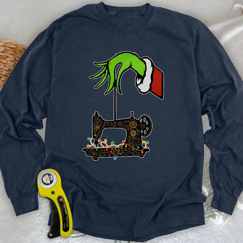 T-shirt manches longues Le Grinch a volé des points de suture