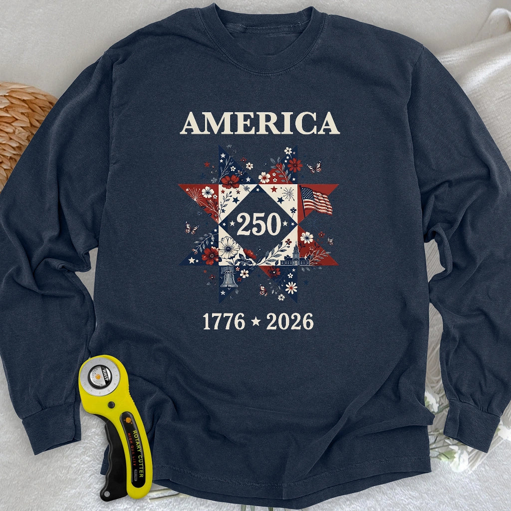 Liberty In Bloom Quilt Long Sleeve T-shirt