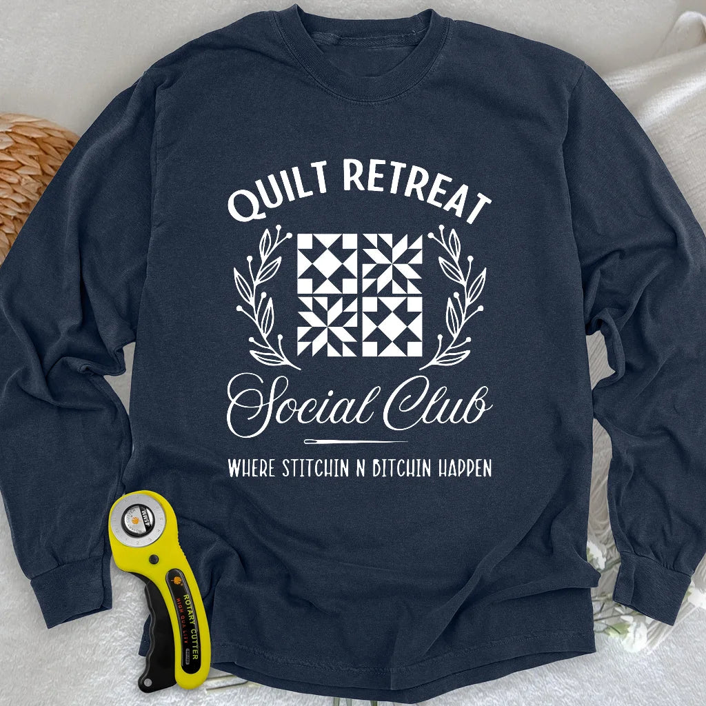 T-shirt manches longues de retraite de courtepointe